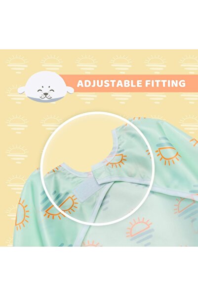 erorex Long Sleeves Toddler Weaning Bibs Sleeved Baby Waterproof Feeding Coverall Set Catching Food & Wipe