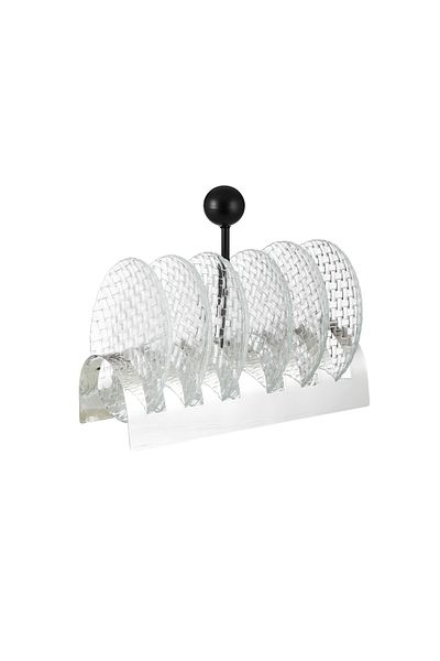 ABAREEK Black Dessert Plate Set on Stand, 6 Pieces