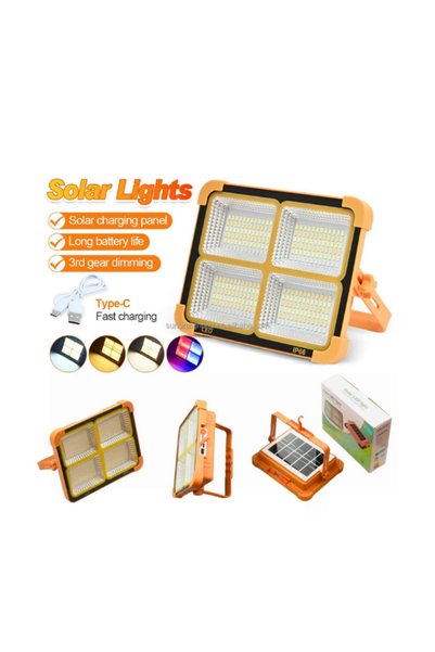 ataşbey 9Tled Solar Şarjlı LED Projektör – Güneş Enerjili, Su Geçirmez IP66, ...