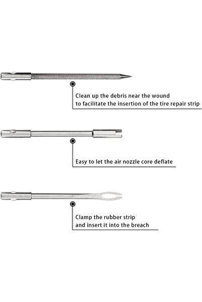 erorex Tubeless Bike Tire Repair Kit, Portable Tire Repair Puncture Tool 5 Rubber Strips 3 Tire Repair