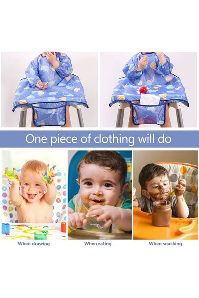 erorex Baby Weaning Bib Waterproof Anti Dirty Baby Feeding Bibs Long Sleeves Weaning Bibs Eating Attaches