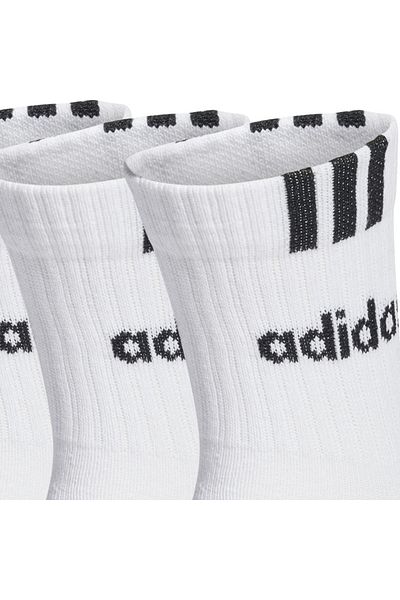 adidas Set 3 perechi sosete 3-Stripes Linear Half-Crew Cushioned