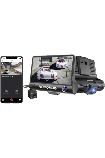 erorex كاميرا سيارة - 3 كاميرات - 1080 بكسل - Full HD - ميكروفون تسجيل الصوت - كاميرا سيارة صغيرة بثلاث عدسات -