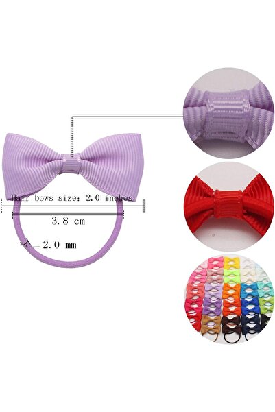 erorex 50 Pieces 2 Inch Baby Girls Hair Bows Elastic Ties Grosgrain Ribbon Bow Rubber Band Ponytail