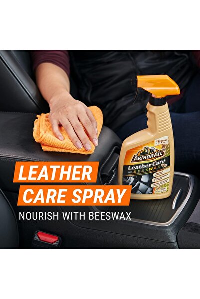 erorex Car Leather Cleaner Spray, Beeswax Leather Care Spray For Cars, Trucks, Motorcycles, 16 Oz Each