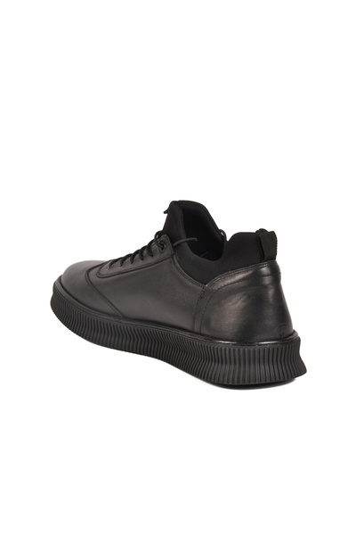 WALKWAY Aspor Black Genuine Leather Large Size Men's Casual Shoes