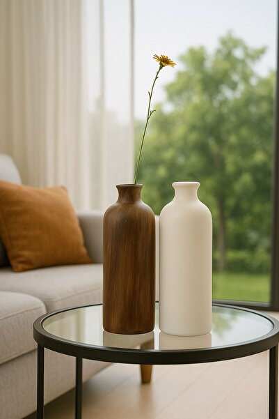 Molino Dekoratif El Yapımı Seramik Vazo 23cm