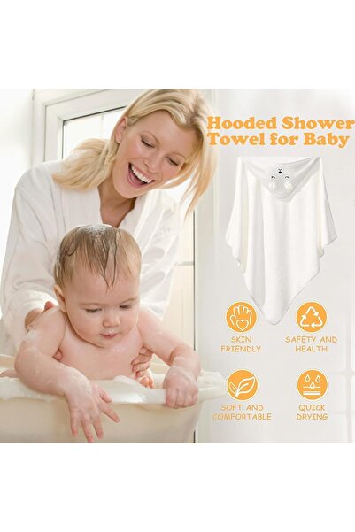 erorex Baby Bath Blanket Large Hooded Towel 80X80Cm Baby Bath Towel Animal Design Cotton Baby Bath Towel