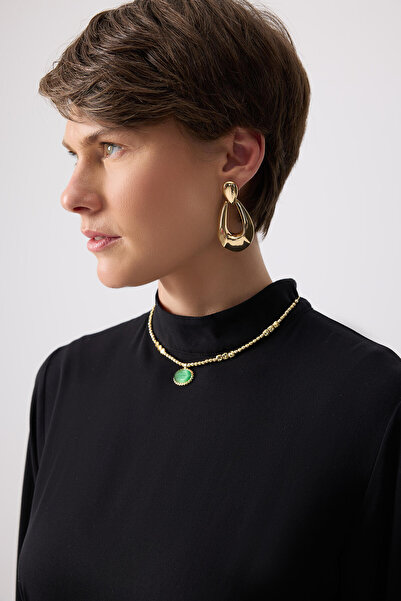 Touché Privé Green Stone Beaded Necklace