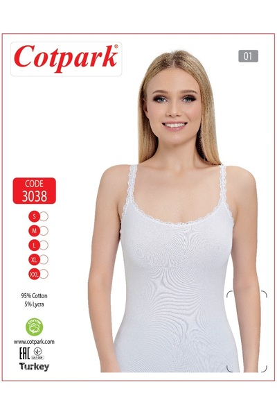Cotpark Women's Cotton Lycra Lace Detailed Thin Strap Stylish Athlete 3038
