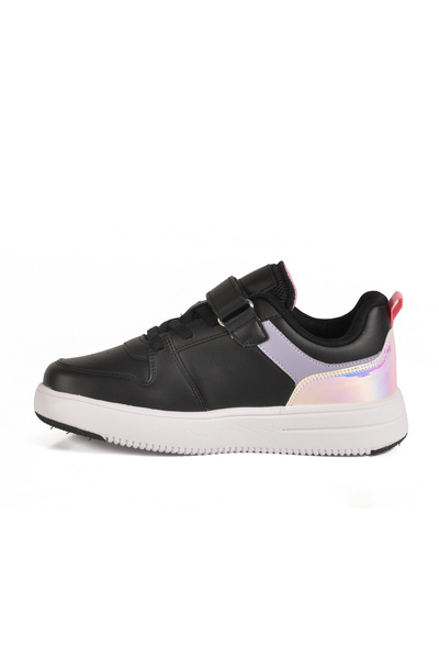 pepino Black Lilac Velcro Girls' Sports Shoes