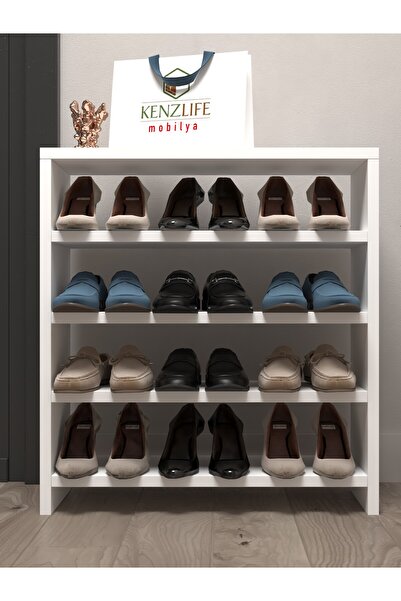 Kenzlife Ayakkabılık Mısri Mat Beyaz Suntalam 065*060*20 Oniki Çift Ayakkabı Kapasitesi Arkalıksız