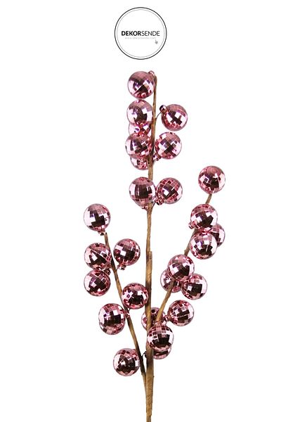 Dekorsende Christmas Ornament Disco Ball Branch Pink 70 cm