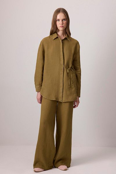 Touché Privé 100% Linen Cruvaze Shirt Pants Suit