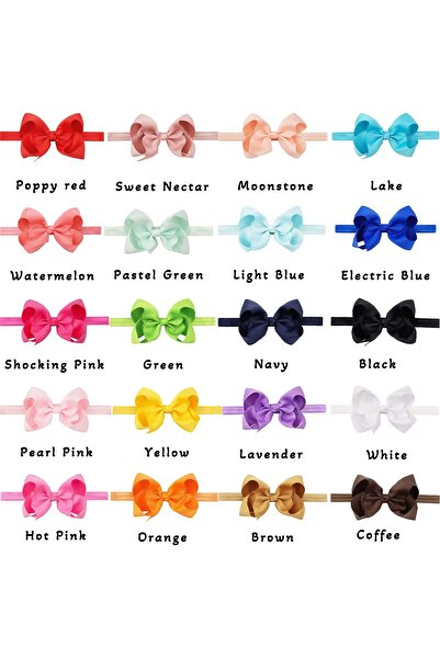erorex Baby Girls Headbands Grosgrain Ribbon 4.5" Hair Bows Headband Big Bow Hair Bands Toddler Pack 20