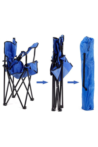 SGTT Folding chair for fishing or camping 53x53x90 cm, blue, max 120kg, in transport bag