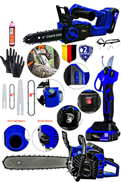 Lieber German LGMM5800 Benzinli Ağaç Odun Kesme Bıçkı Motoru + Dal Budama Tes...