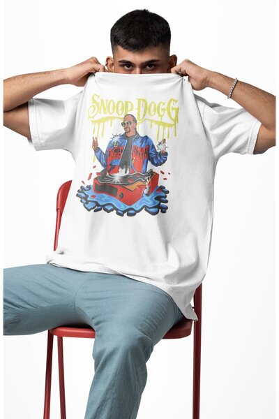 Fuddy Moda Tricou unisex Snoop Dogg scris, tricou oversize cu tematică rapper
