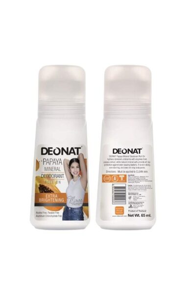 DEONAT Papaya Mineral Deodorant Roll On Extra Brightening Tawas 65ml