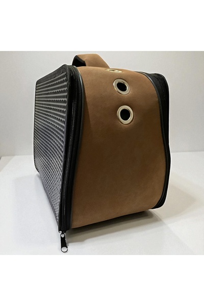 kedi ve köpek taşıma çantası 23x30x40 kabin boy softcase açık kahve