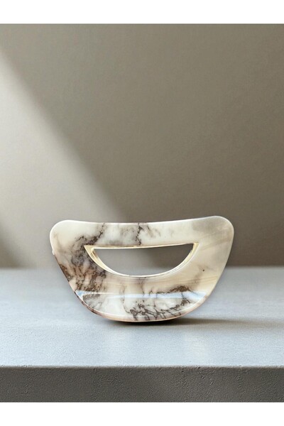 MUTENA Marble Pattern Acrylic Peg Buckle - - Vintage Women's Hair Clip with Clamp