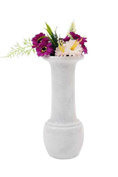 Generic RADICALn Radicaln Marble Flower Vase 10"x4" Inches White Handmade Tall Vase for Coffee Tables for H