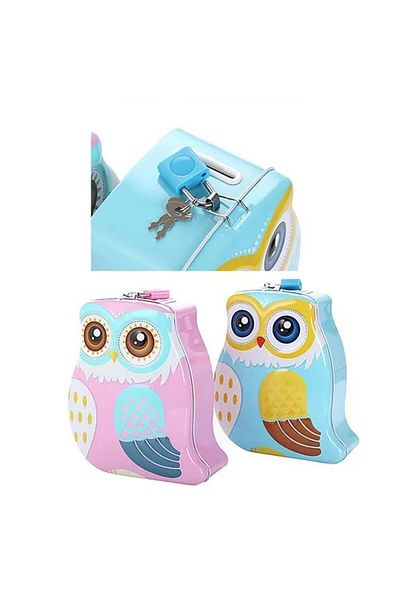myhomehediyelik Metal Piggy Bank with Cute Owl Design