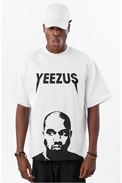 Fuddy Moda Unisex Yeezus γραπτό μπλουζάκι, υπερμεγέθη μπλουζάκι με θέμα Kanye...