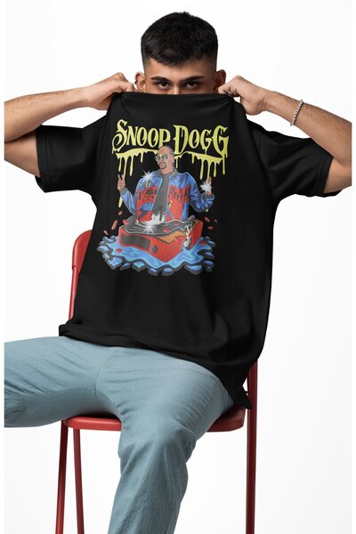 Fuddy Moda Tricou unisex Snoop Dogg scris, tricou oversize cu tematică rapper