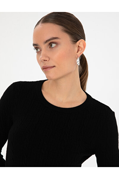 Pierre Cardin Black Ex. Slim Fit Knitted Patterned Sweater 50316334-Vr046