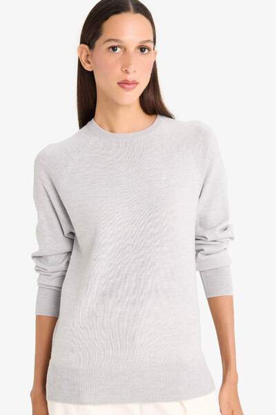 DeFacto New Season Relax Fit Crew Neck Basic Plain Knitwear Sweater