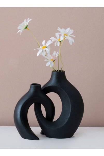 Generic Arch Flower Vase Set - Black | with 20pcs vase fillers | Modern Minim...