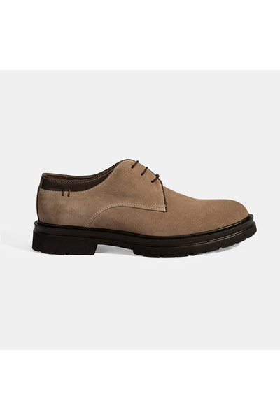Desa Men's Brown Lace-Up Suede Casual Shoes
