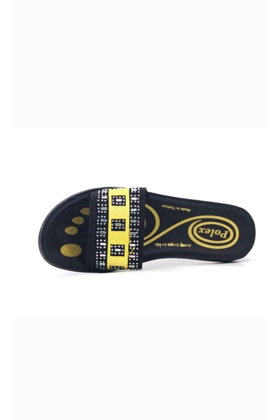 Museburan Embroidered Daily Slippers Gold