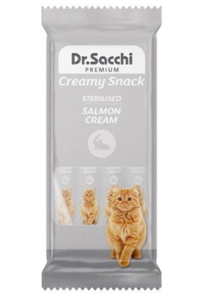 Dr. Sacchi Dr.Sacchi Creamy Sıvı Kısırlaştırılmış Somonlu Kedi Ödülü 4 Lü