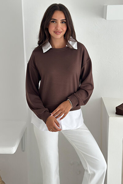 Noa Noa Дамска блуза в стил суитшърт – многослоен дизайн