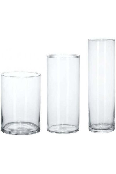 Generic 3-Piece Circular Vase Set Clear