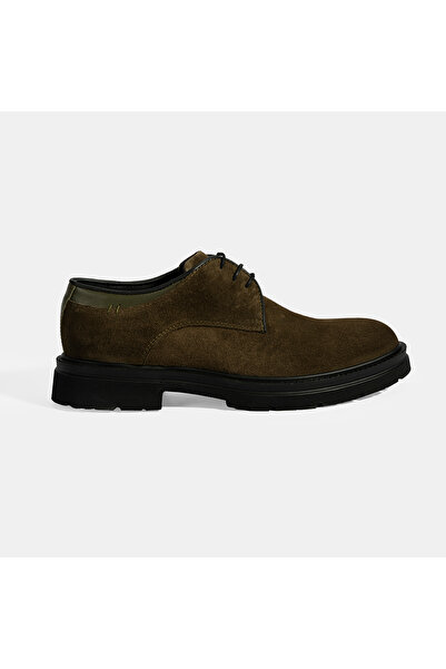 Desa Men's Green Lace-Up Suede Casual Shoes