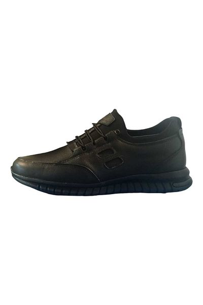 oktay kundura Original Leather Men Black Comfort Orthopedic Rubber Sole B703 Shoes
