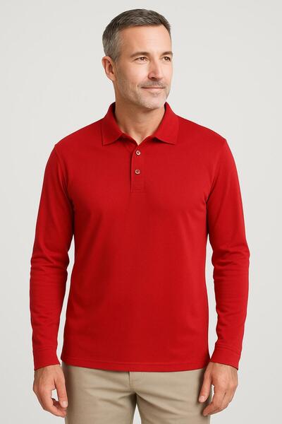 FERRY BUTİK Unisex High School Boy Polo Collar Long Sleeve Lakos