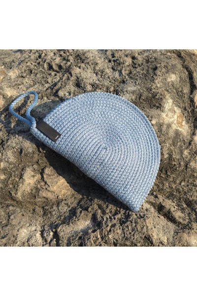 LinaHouse حقيبة كلاتش وحقيبة يد مصنوعة يدويًا – أزرق فاتح