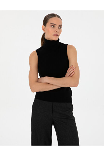 Pierre Cardin Black Slim Fit Turtleneck Sweater 50316336-Vr046