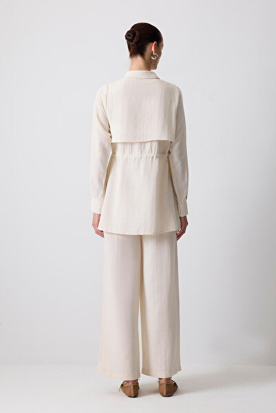 Touché Privé Cămașă cu legături la talie, pantaloni, costum din viscoză