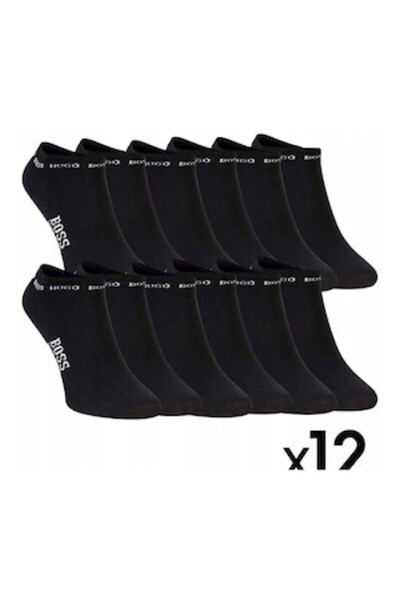 Hugo Boss No-Show Socks, 12 Pairs, Black, One Size