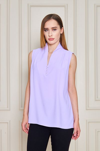 UNIQUE LADY Women's Stylish Button Detailed Sleeveless Blouse - Office & Casual Combination