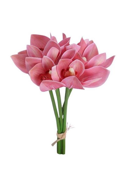 Generic Decorative Artificial Orchid Flowers Pink/Green 25 x 20centimeter
