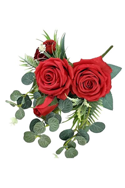 Generic Artificial Flowers Beautiful Rose for Home Decoration Red