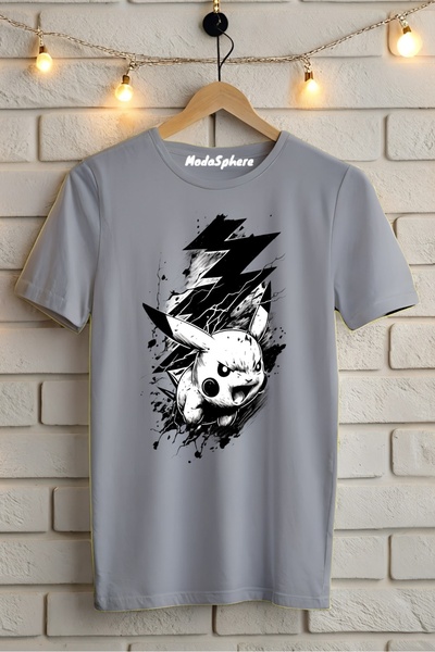 AR&YOS Pikachu Printed Unisex Oversize T-Shirt Oversize