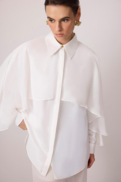 Touché Privé Poplin Shirt with Chiffon Garnish