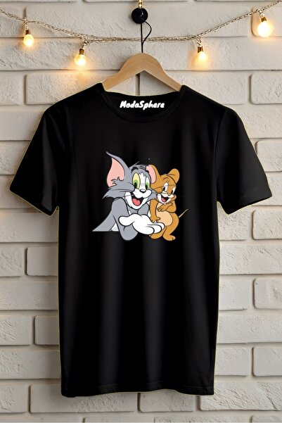 AR&YOS Tricou oversize unisex cu imprimeu TOM și JERRY